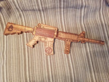 Rifle Plaque M4 w/ personalized plate - Military Plaques - Personalized - Custom Military Plaques - Larry's Woodworkin'