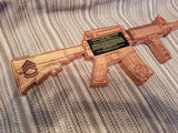 Rifle Plaque M4 w/ personalized plate - Military Plaques - Personalized - Custom Military Plaques - Larry's Woodworkin'