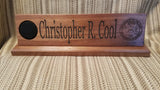 Walnut Military Desk Nameplate ( 15 inch )