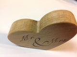 Mr & Mrs Heart Cake Topper - Solid Wood - Larry's Woodworkin'