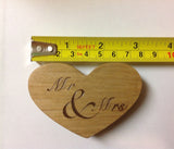 Mr & Mrs Heart Cake Topper - Solid Wood - Larry's Woodworkin'