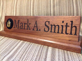 Walnut Military Desk Nameplate ( 15 inch ) - Larry's Woodworkin'