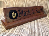 Walnut Military Desk Nameplate ( 15 inch ) - Larry's Woodworkin'