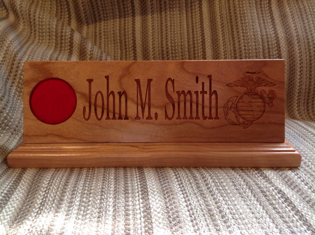 New 15 inch Military Nameplate with rank pad