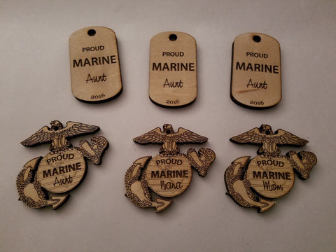 Marine Corps EGA Ornaments and Dog Tag Ornaments - Larry's Woodworkin'