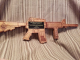 Rifle Plaque M4 w/ personalized plate - Military Plaques - Personalized - Custom Military Plaques - Larry's Woodworkin'