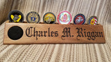 12" Personalized Military Desk Nameplate with Rank Insignia and Rate Pad - Larry's Woodworkin'