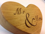 Mr & Mrs Heart Cake Topper - Solid Wood - Larry's Woodworkin'