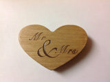 Mr & Mrs Heart Cake Topper - Solid Wood - Larry's Woodworkin'