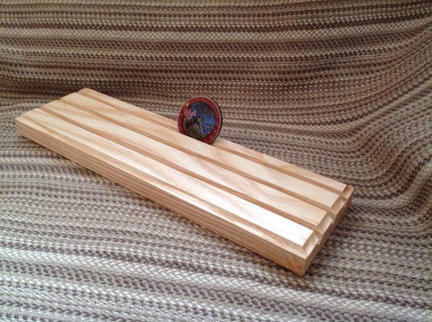 3 Row Challenge Coin Holder - Ash Wood - Larry's Woodworkin'